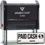 Paid Cash With Date Line (Dollar Sign) Self Inking Rubber Stamp