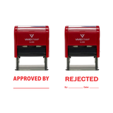 APPROVED / REJECTED By Date Self Inking Rubber Stamp - 2 PACK