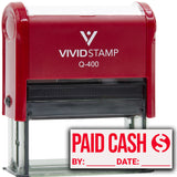 Paid Cash With Date Line (Dollar Sign) Self Inking Rubber Stamp