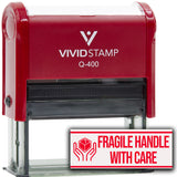 Fragile Handle With Care (Careful Hands) Self Inking Rubber Stamp