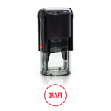 Round DRAFT Self Inking Rubber Stamp Size 1-1/4"