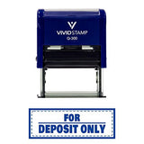 FOR DEPOSIT ONLY w/Border Self-Inking Office Rubber Stamp