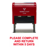 Please Complete and Return Within 5 Days Teacher Self-Inking Stamp