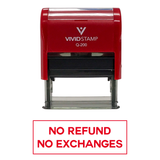 No Refunds No Exchanges Self Inking Rubber Stamp