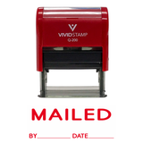 MAILED with By Date Line Self Inking Rubber Stamp