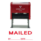 MAILED with By Date Line Self Inking Rubber Stamp