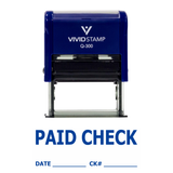 PAID CHECK w/ DATE CK# Line Self Inking Rubber Stamp