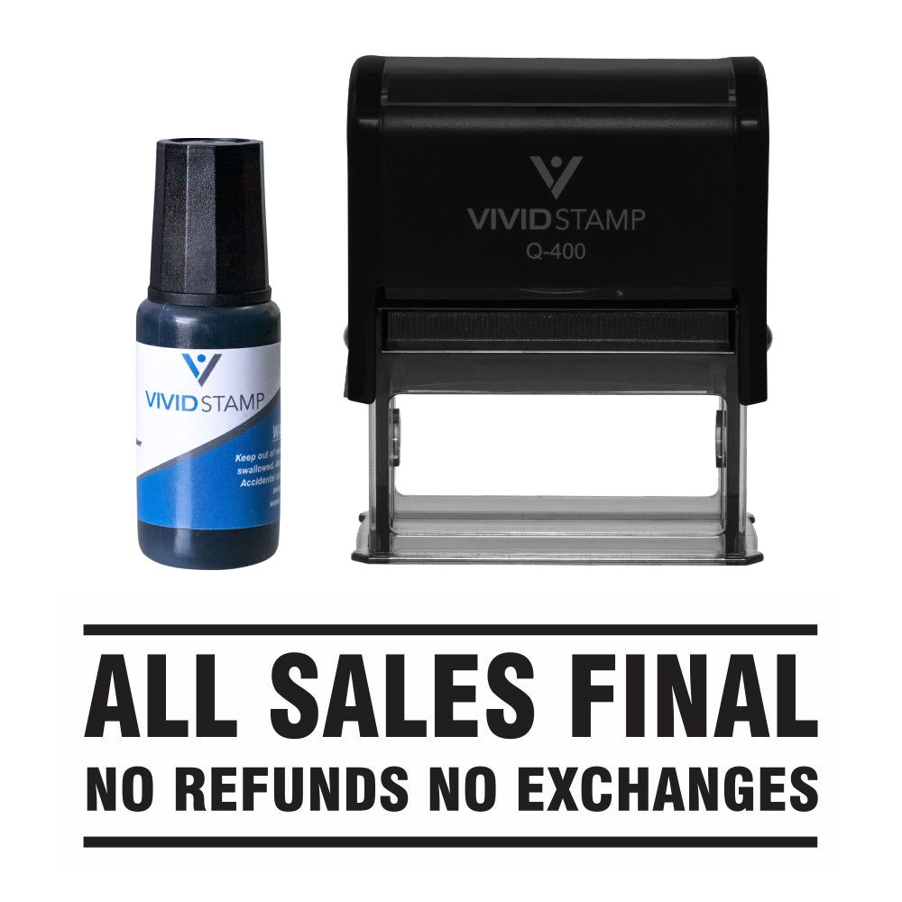 All Sales Final No Refunds Self Inking Rubber Stamp Combo with Refill X Large 7 8