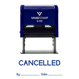 CANCELLED By Date Self Inking Rubber Stamp