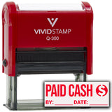 Paid Cash With Date Line (Dollar Sign) Self Inking Rubber Stamp