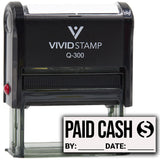 Paid Cash With Date Line (Dollar Sign) Self Inking Rubber Stamp