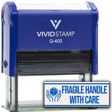 Fragile Handle With Care (Careful Hands) Self Inking Rubber Stamp