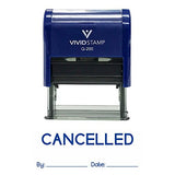 Cancelled By Date Self Inking Rubber Stamp