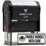 Fragile Handle With Care (Careful Hands) Self Inking Rubber Stamp