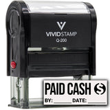 Paid Cash With Date Line (Dollar Sign) Self Inking Rubber Stamp