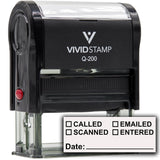 [] Called [] Scanned [] Emailed With Date Line Self-Inking Office Rubber Stamp