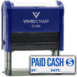 Paid Cash With Date Line (Dollar Sign) Self Inking Rubber Stamp